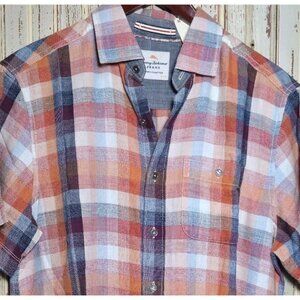 NWT Tommy Bahama Plaid De La Mer Short Sleeve Button Up Shirt Men's Size Small